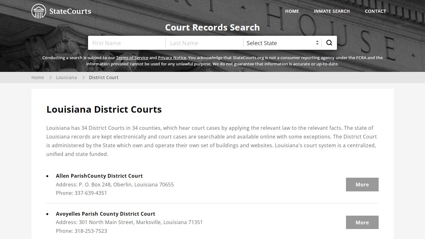 Louisiana District Courts - StateCourts